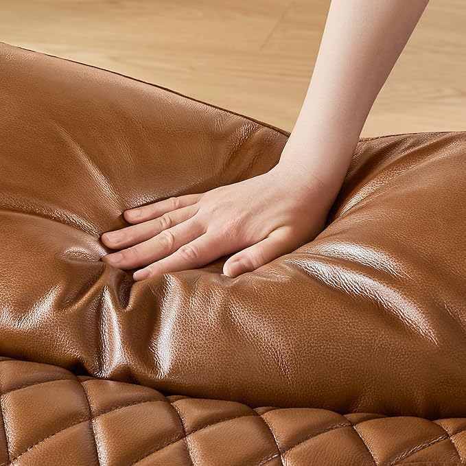 CHITA Genuine Leather Recliner Chair for Adults with Adjustable Power Headrest, Lay Flat Power Recliner with Slide-Out Cupholders & USB/Type-C Ports, Living Room Chair, Saddle