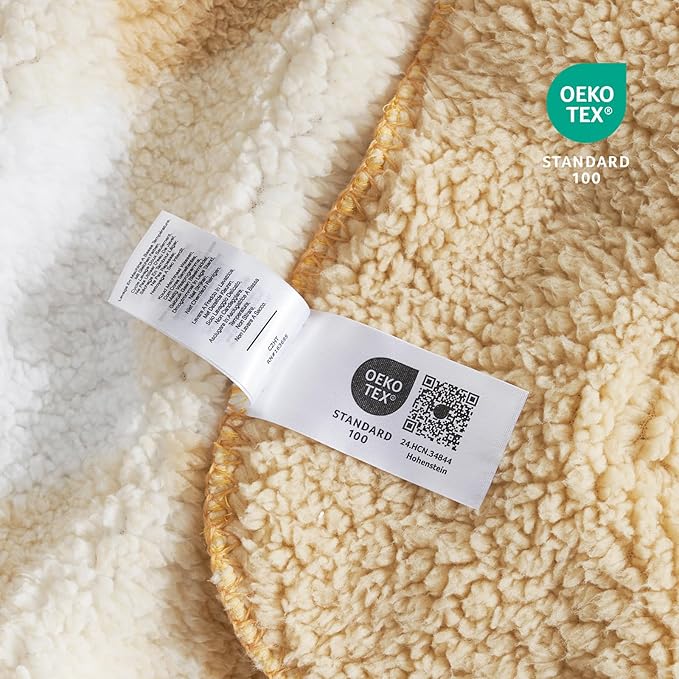 Cozy Bliss Ultra Soft Reversible Double Sherpa Sided Blanket, Buffalo Plaid Throw Blanket Fluffy Thick Warm Plush Fuzzy Blanket for Couch, Bed and Gifts (Beige, 60" x 80")