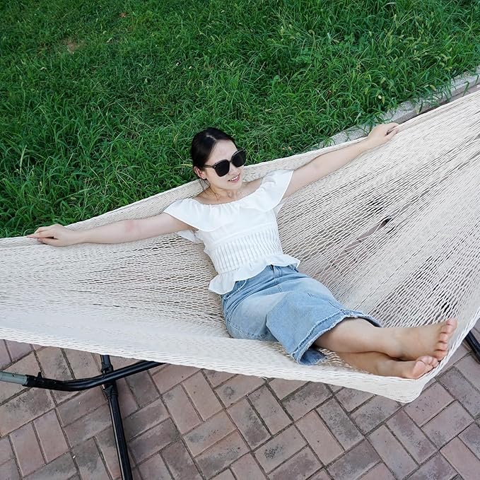Handwoven Mayan Hammock - Portable Family Hammock with Carry Bag Matrimonial Size Multi-Color Handmade Hammock for Travel Camping Backyard, Porch, Outdoor or Indoor Use
