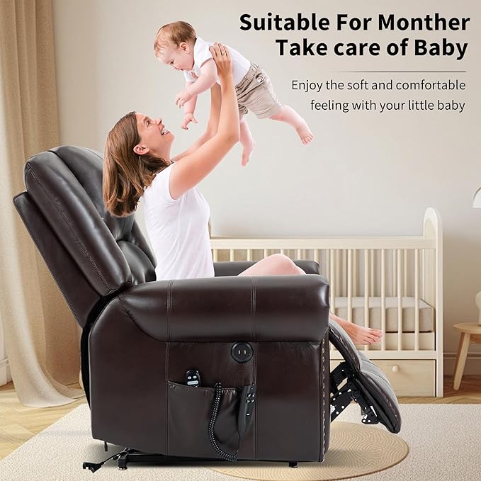 Recliner Chairs for Adults, Oversized Bedroom Chair with Massage, Sofa Chair Home Theater Seating with Lumbar Support, Comfortable Lift Chair for Elderly, Glider Nursery Chair for Living Room