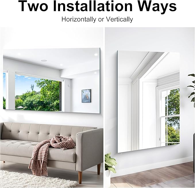 KOCUUY Large Frameless Mirror,55x36 Inch Rectangle Bathroom Vanity Mirror for Over Sink, Upgraded Shatterproof Unframed Design for Bedroom, Living Room, Entryway