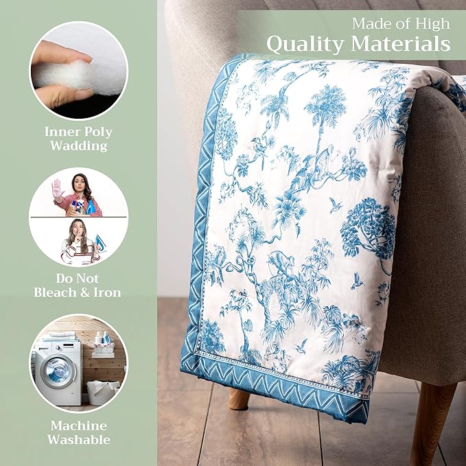 Maison d' Hermine Throw Blanket for Couch Lightweight Soft Warm Breathable Cotton Throw Blankets for Bed Girls Boys Women Men Gifts Sofa Travel Living Room Chair Bedding (60"x80", Bonobo)