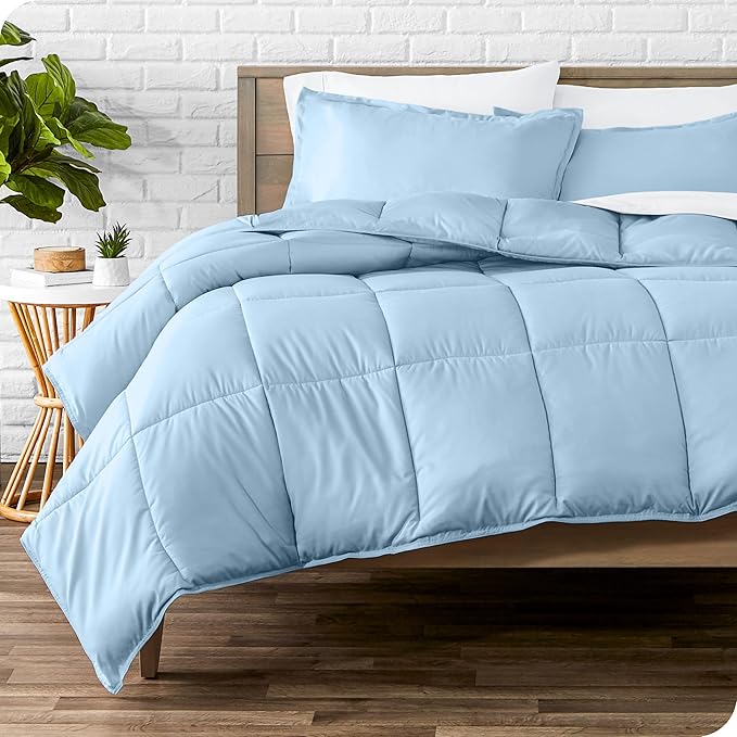Bare Home Comforter Set - Twin/Twin Extra Long Size - Ultra-Soft - Goose Down Alternative - Premium 1800 Series - All Season Warmth (Twin/Twin XL, Light Blue)