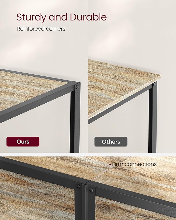 VASAGLE Modern TV Stand for TVs up to 65 Inches, 3-Tier Entertainment Center, Industrial TV Console Table with Open Storage Shelves, for Living Room, Bedroom, Turquoise Brown and Black ULTV097B60