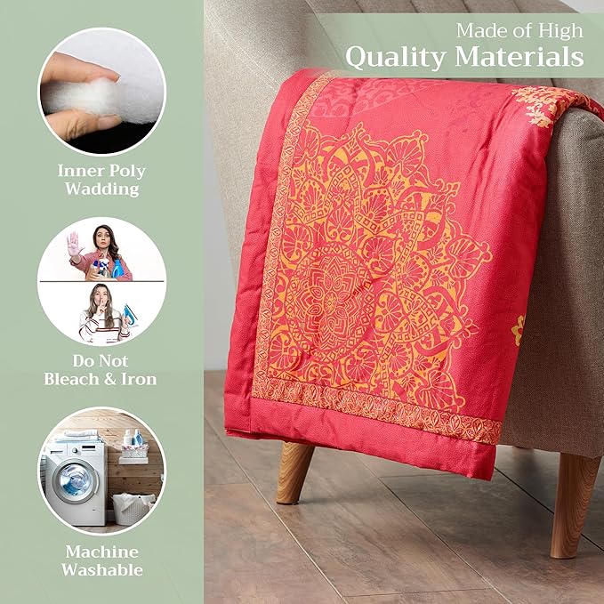 Maison d' Hermine Throw Blanket for Couch Lightweight Soft Warm Breathable Cotton Throw Blankets for Bed Girls Boys Women Men Gifts Sofa Travel Living Room Chair Bedding (50"x60", Versailles)