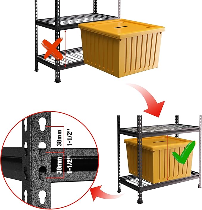 WORKPRO 5-Tier Metal Garage Shelving Unit, 36”W x 18”D x 72”H Storage Shelves, Adjustable Storage Rack Heavy Duty Shelf, 4000 lbs Load Capacity (Total), for Garage, Kitchen, Bathroom, Warehouse