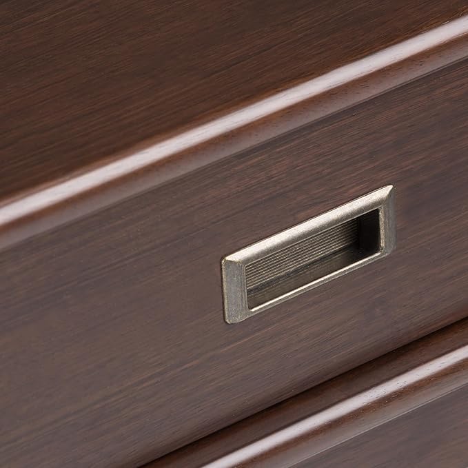 SIMPLIHOME Draper SOLID HARDWOOD 22 inch Wide Rectangle Mid Century Modern End Table in Medium Auburn Brown for the Living Room and Bedroom