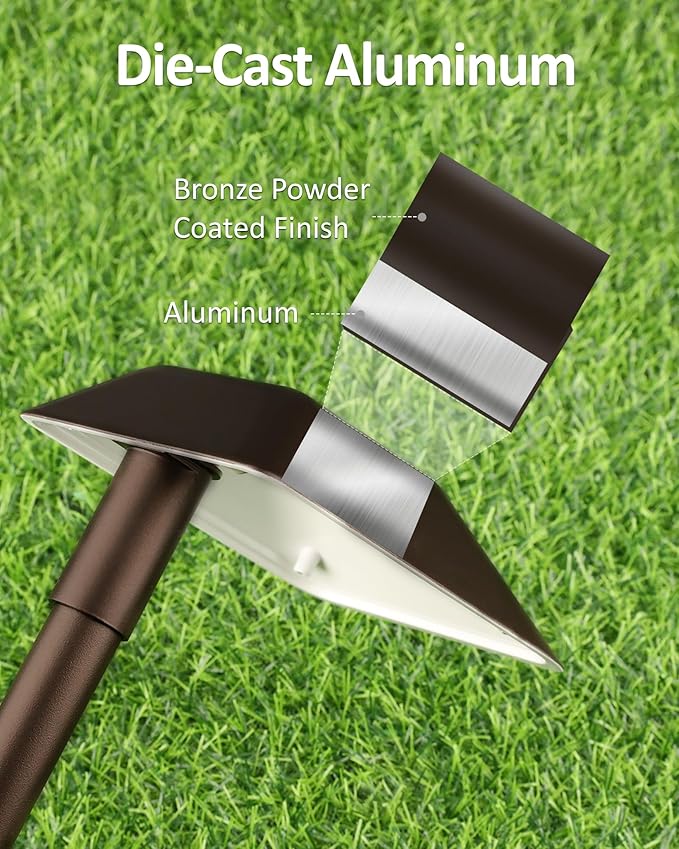 Landscape Path Lights Low Voltage, 2PK Bronze, Work with Replaceable 5W 3000K LED G4 Bulb and Connectors, 12V Wired Landscape Lighting for Outdoor Pathway Driveway Garden, Aluminum