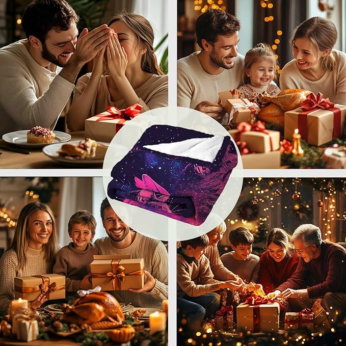 Cat Throw Blanket for Women and Men, Gifts for Girls and Cat Lovers，Cute Soft Cozy Lightweight Fleece for Home Decor, 50x60 Inches