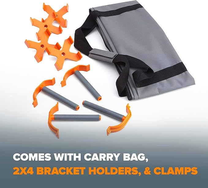 BORA Centipede CK12S 30 inch height Portable Work Stand, Includes 4 X-Cups, 4 Quick Clamps, Carry Bag, Portable Work Support Sawhorse, 4Ft x 6Ft, 30 inch work height, 4500lb weight capacity