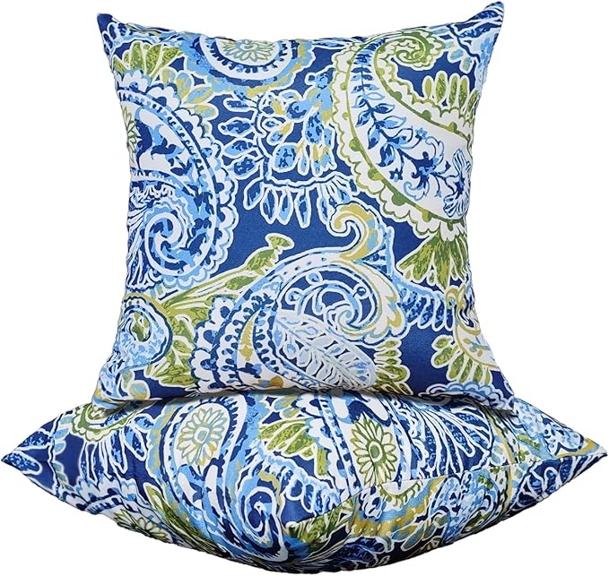 Outdoor Throw Pillows - Decorative Pillows with Insert Included Set of 2 Outdoor Pillows for Patio Furniture 18x18 Inch