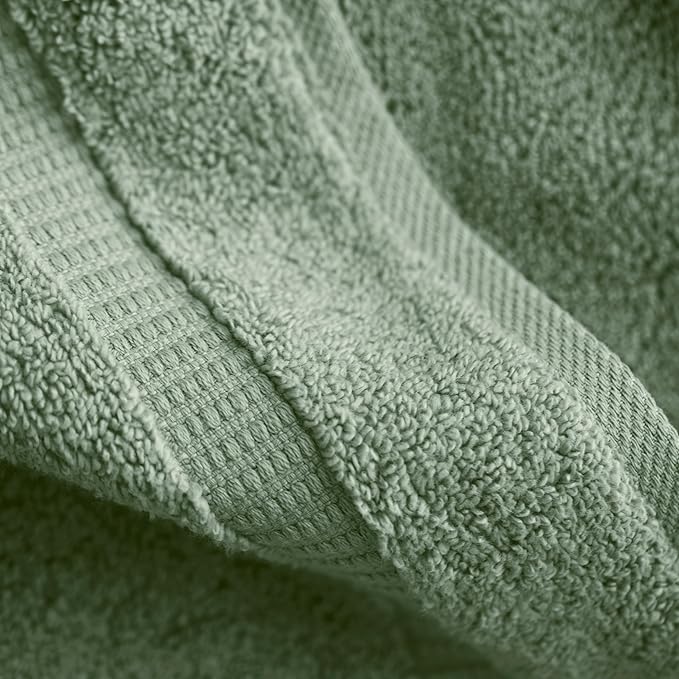 SALBAKOS 100% Turkish Cotton Washcloth Set of 12 13x13 inch | Heirloom Quality | Hotel & Spa Collection | Ultra Soft, Super Absorbent, Washcloth Towels | Made in Turkey (Seafoam Green, 12 Washcloths)