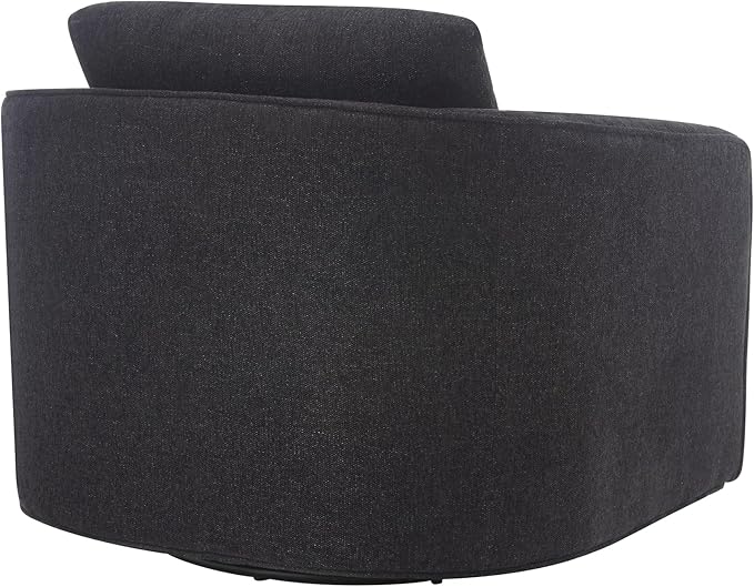 MINCETA Accent Chairs,Oversized 360 Swivel Armchair(Seat Area:25.6" D x 26.8" W),Modern Comfy Reading Chairs for Living Room with Metal Base,Performance Fabric in Charcoal Gray
