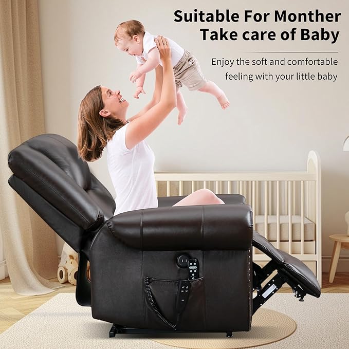 Recliner Chairs for Adults, Oversized Bedroom Chair with Massage, Sofa Chair Home Theater Seating with Lumbar Support, Comfortable Lift Chair for Elderly, Glider Nursery Chair for Living Room