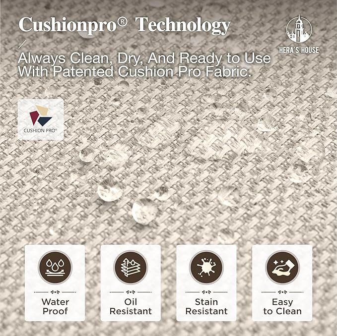 HERA'S HOUSE 7 Pieces Patio Table and Chairs Set, Outdoor Dining Set for 7, Patio Dining Set of 4 Cushioned Woven Rattan Patio Swivel Chairs, 2 Patio Dining Chairs and 1 Black Metal Table