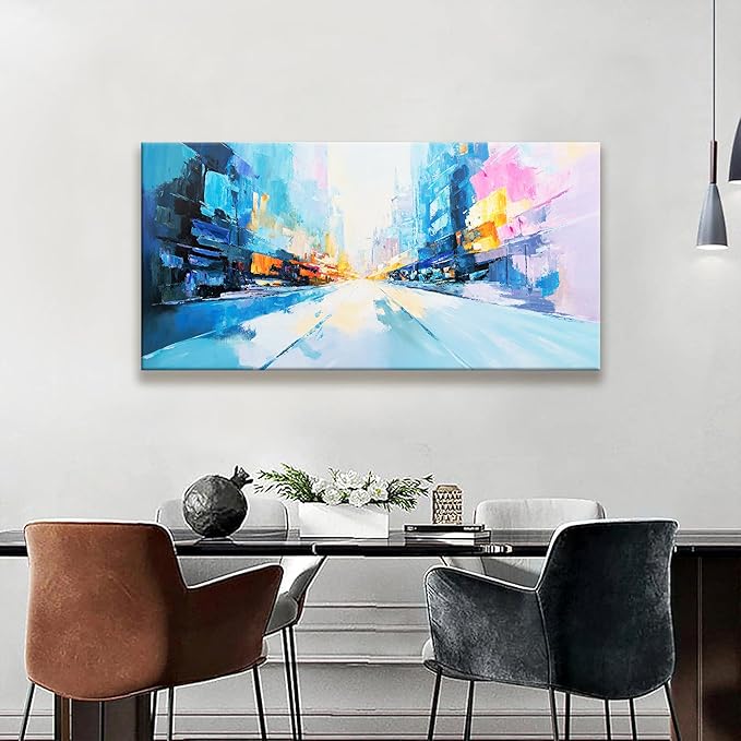 Tsomzxng Abstract Wall Art Blue White Abstract Canvas Prints For Living Room Wall Art Bedroom Decor Canvas Wall Art Prints For Living Room Bedroom Kitchen Office 24"X48"