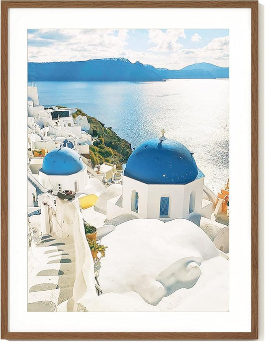 Axeman 24x32 Frame | Solid Oak Wood 24x32 Poster Frame With Mat for 20x28 | 32x24 Wood Picture Frame | Tempered Glass and Hanging Hardware Included Home Wall Decor Art Hanging Frame | Walnut