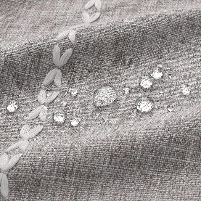 MitoVilla Boho Long Shower Curtain 72 x 78, Farmhouse 78 inch Long Polyester Linen Fabric Shower Curtains with Tassel for Chic Cottagecore French Rustic Bathroom Decor