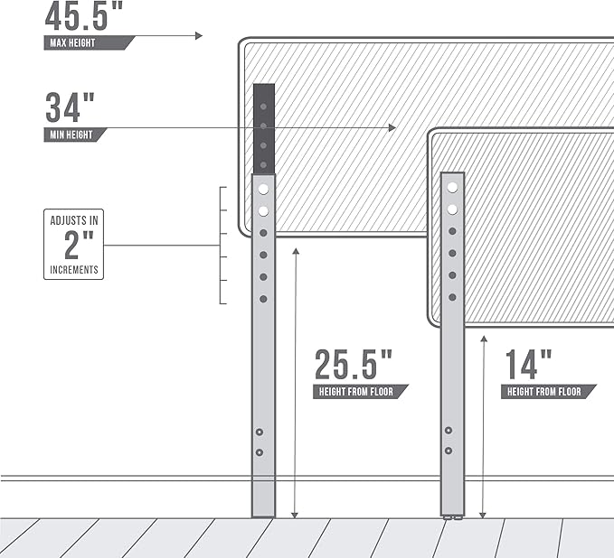 LUCID Mid-Rise Square Channeled Upholstered Cobalt Attach Frame-Wall Mount Cal King Headboard, King/Cal King
