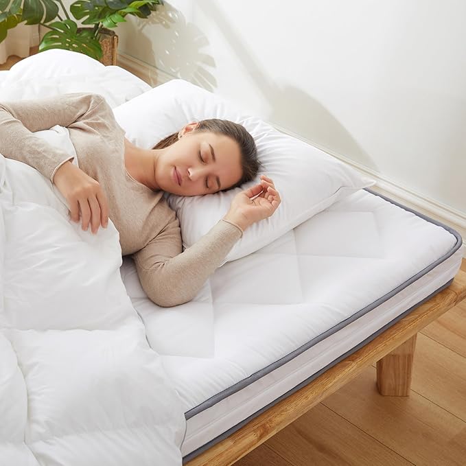 4Inch Twin Floor Mattress,3-Layer Structure Cot Mattress Topper,Gel Memory Foam,Removable Thickened Cover,Portable Roll Up Sleep Pad(75X38X4“)