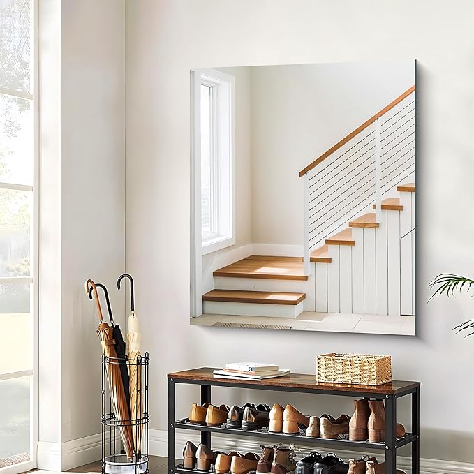 Frameless Mirror, 40x48 Inch Large Bathroom Mirrors for Wall Over Sink, Upgraded Shatterproof Vanity Mirror with Polished Edge for Bathroom,Bedroom,Living Room and Entryway