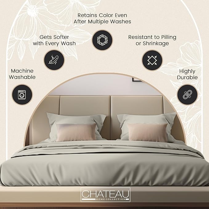 100% Cotton Sheets California King Size Sheets Set, Cal King Sheet Set, 300 Thread Count Sateen Weave Luxury Hotel Sheets, Naturally Cool Long Staple Organic Cotton, No Pilling & Shrink - Silver