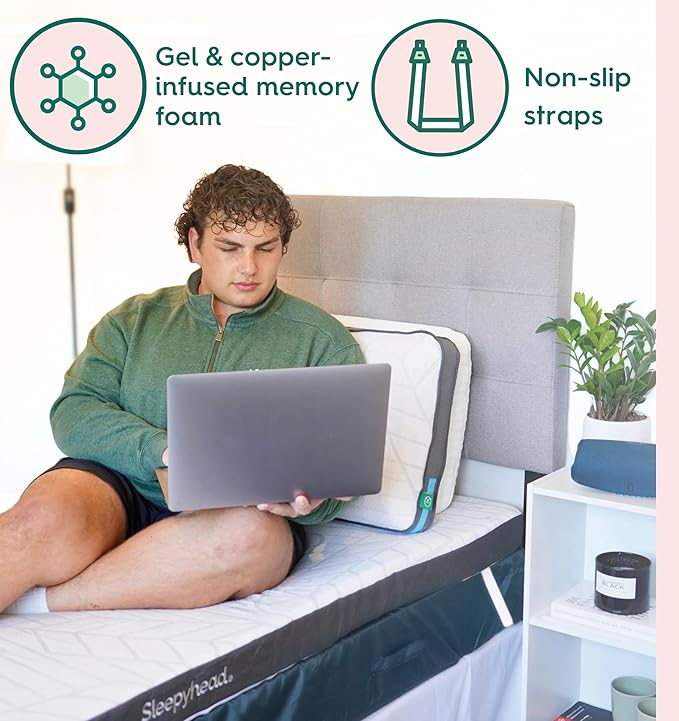 Sleepyhead Full 3 Inch Super Memory Foam Mattress Topper for College Dorm – Copper & Gel Infused, Cooling, Washable Cover, Thick & Comfortable Mattress Pad, Dorm Room Essentials (Full 3")