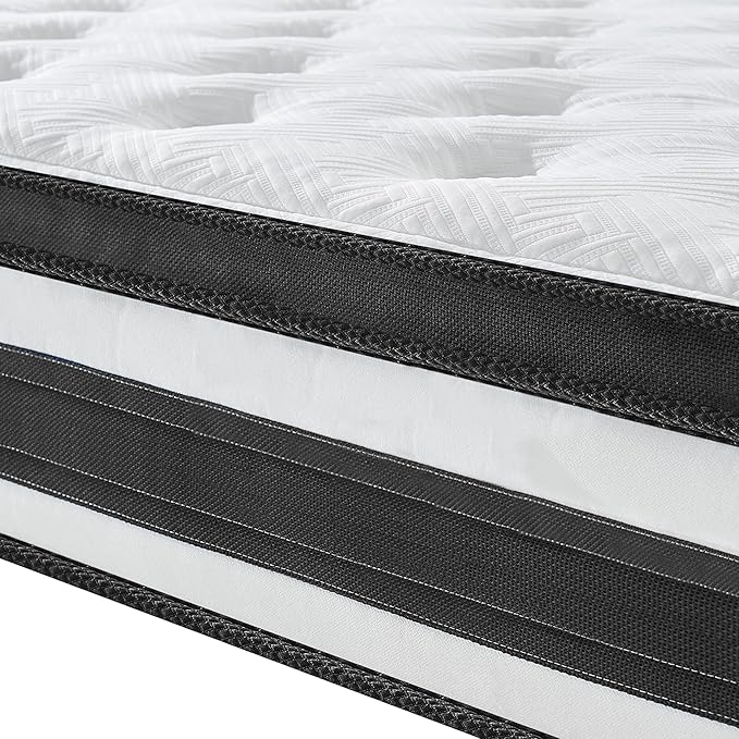 12 Inch Memory Foam Mattress,Twin XL Size Plush Hybrid Mattress,Cooling Knitted Cover & Pocket Spring,Breathable & Motion Isolating,Pressure Relief, Certified Foams Fabric,Bed in a Box,Tranquilo Core