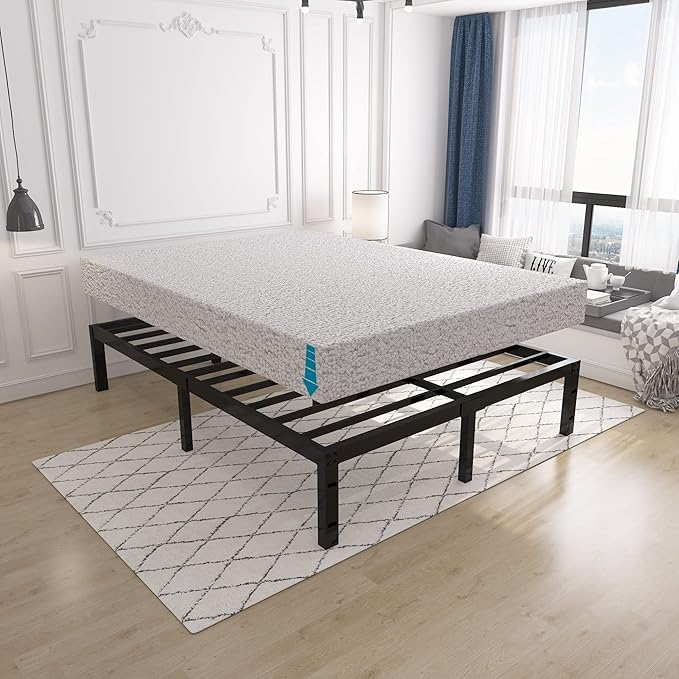 14 Inch 4000lbs Heavy Duty Support Basic Bed Frame/Mattress Foundation/Box Spring Replacement/Steel Slat Platform/Easy to Assemble/with Storage/Noise Free, Full