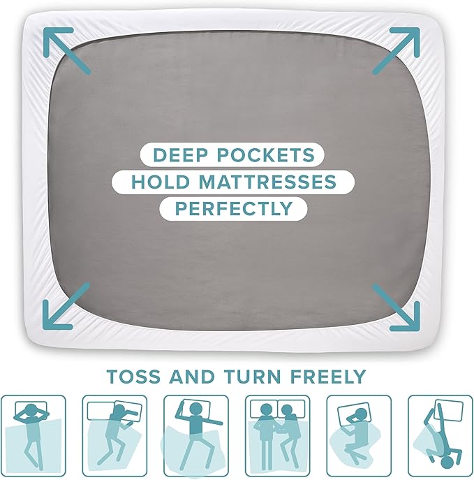 Bare Home Queen Mattress Topper Cotton Top - Plush Topper for Mattress - Fitted Mattress Cover - Cooling Breathable Air Flow - 8" to 21" Deep Pocket - Soft Mattress Pad (Queen, Dark Blue)