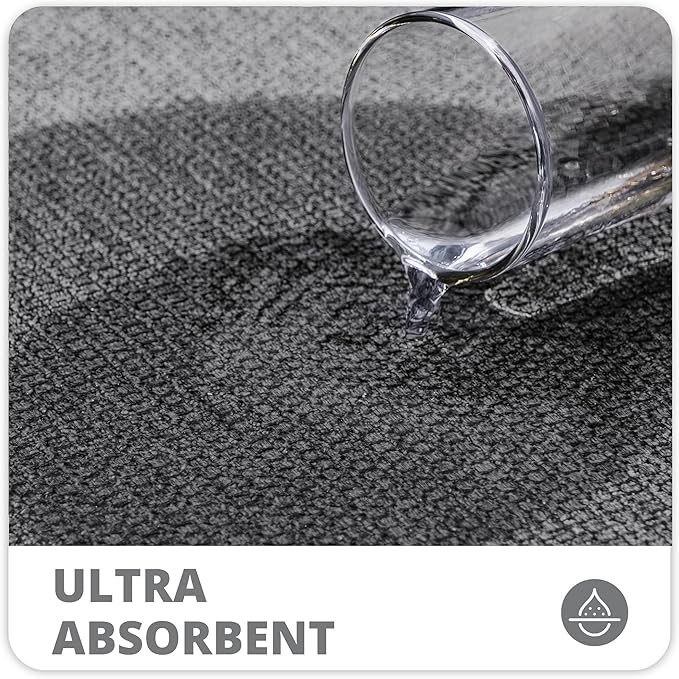 Bath Mat,Ultra Thin Bathroom Rugs,Rubber Bath Mats for Bathroom,No Slip Bath Rugs,Quick Dry,Machine Washable,Low Pile,Absorbent,Shower Outside,Sink,Home Decor Accessories.Dark Grey,1'5"x2'3"(2 Pack)