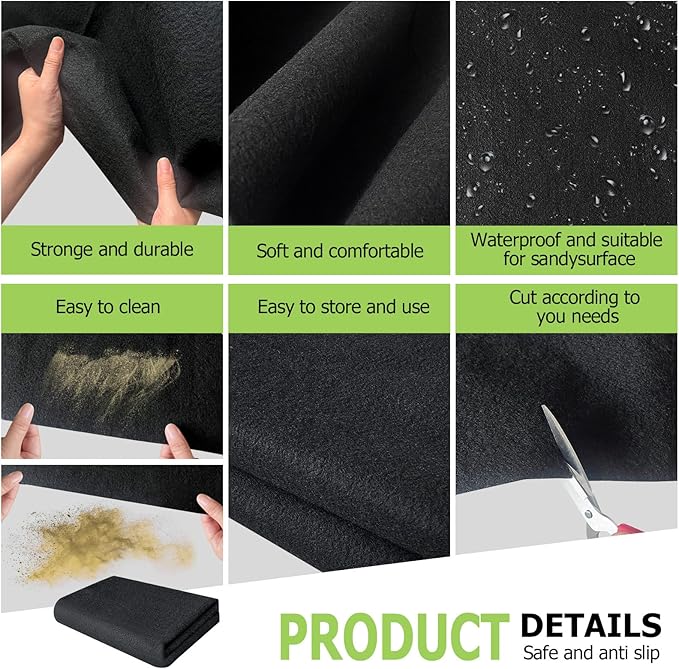 Outdoor Storage Shed Floor Mat, 8.2*8.2FT Waterproof Washable Garden Flooring Pad with Non Slip Backing, Soft Furniture Patio Covering Carport dust Oil Mat-Tool Shed, Storage Shed Not Included