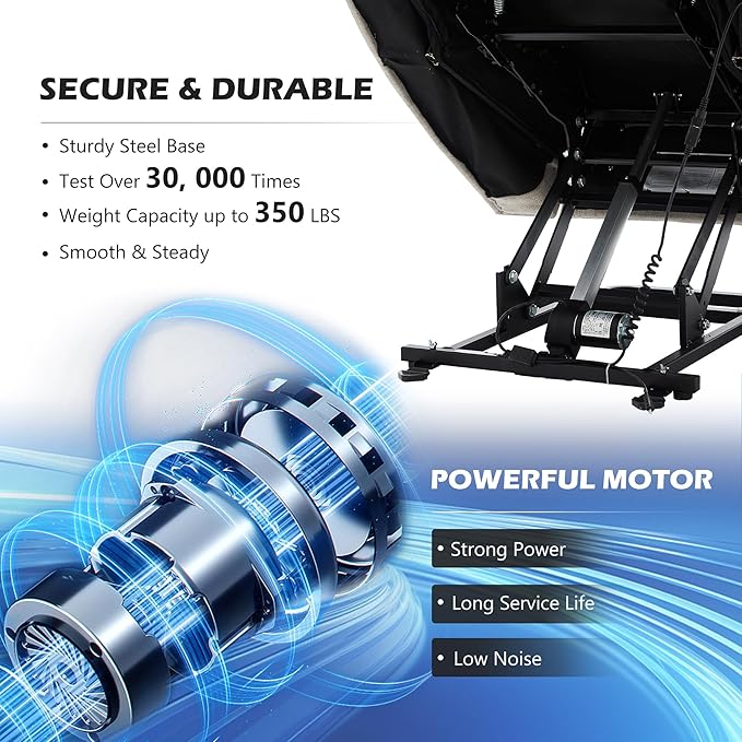 Power Lift Chair with Massage & Heat, Electric Recliner Chairs for Adults, Remote Control, Living Room Sofa, Standing Assistance, USB Ports, Stainless Steel Cup Holders, Chenill, Beige