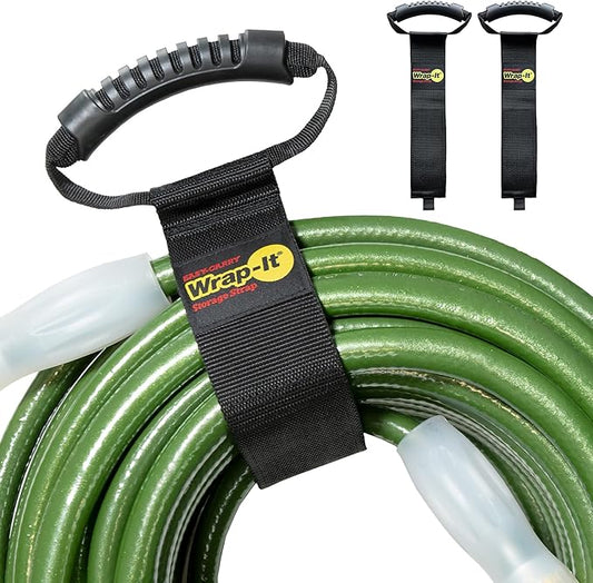 Easy-Carry Wrap-It Storage Straps - 28” (2-Pack) – Heavy-Duty Hook and Loop Extension Cord Carrying Strap, Hanger, Keeper, Organizer with Handle for Pool, Boat, RV, Garden Hoses, Cords, and Cables