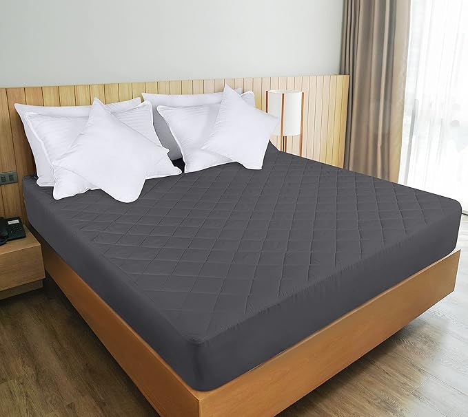Utopia Bedding Quilted Fitted Mattress Pad, Full Size, Elastic Fitted Mattress Topper Protector and Cover Stretches up to 16 Inches Deep, Machine Washable (Grey)