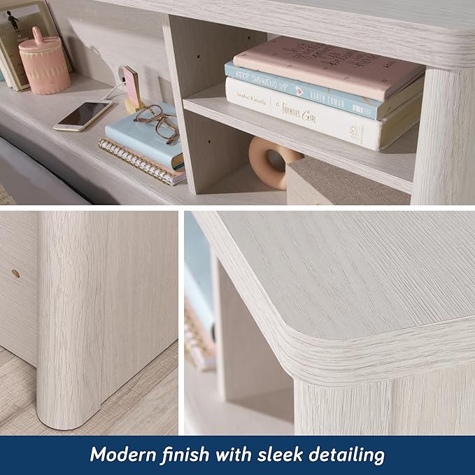 Sauder Dover Edge Full/Queen Bookcase Headboard, Glacier Oak Finish