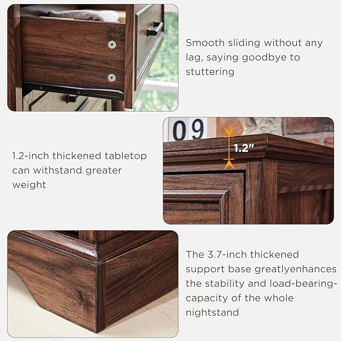 Farmhouse 8 Drawers Dresser Chests for Bedroom,52" Wide Wood Rustic Chest of Drawers with Metal Handle,Natural Texture,Drawer Organizer for Bedroom,Living Room,Hallway and Entryway,Brown