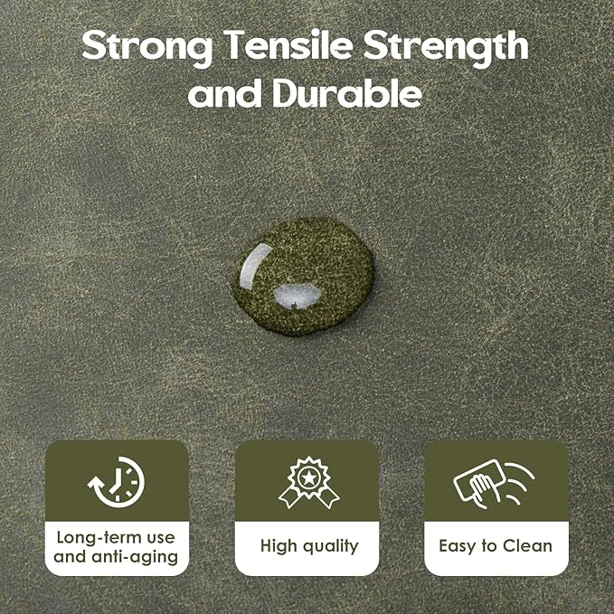 Leather Recliner Chair, Adjustable Backrest Footrest, Pushback Recliner with Overstuffed Arms Lumbar Support for Reading Mid Modern Reclining Chair, Living Room, Green