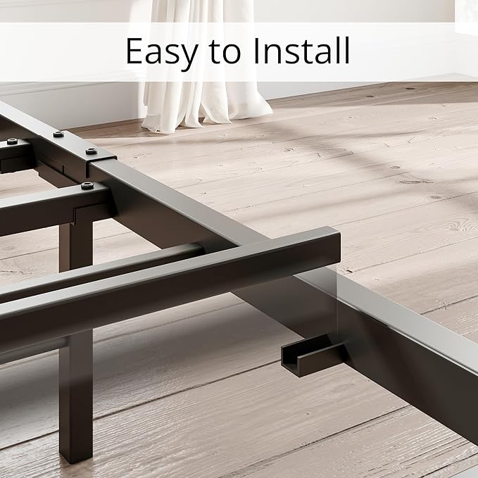 LIKIMIO Full Bed Frame, Storage Headboard with Charging Station, Solid and Stable, Noise Free, No Box Spring Needed, Easy Assembly