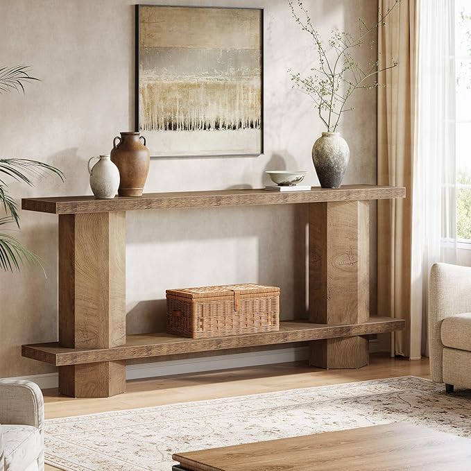 Tribesigns 71-Inch Long Console Table for Entryway, Wooden Sofa Table Behind Couch, for Living Room, Hallway, Foyer