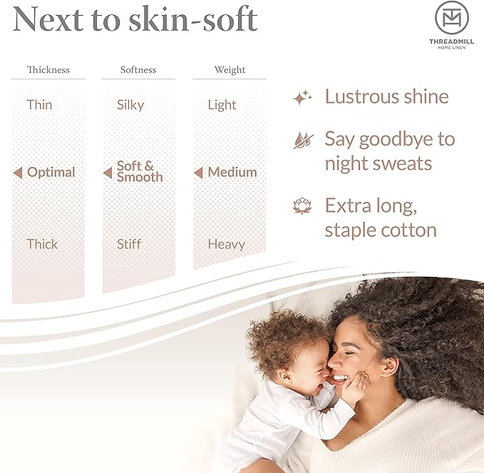 Threadmill - White King Sheets Set, Soft 100% Cotton Cooling Sheets Deep Pockets Snug Fit Elastic, 500 Thread Count, 4-Pc Bedsheet Set, Beats Egyptian Cotton Claim (Solid - Pure White)