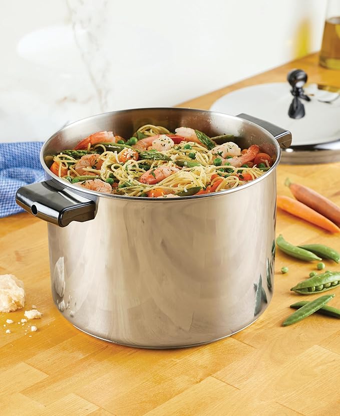 Farberware Classic Stainless Steel 8-Quart Stockpot with Lid, Stainless Steel Pot with Lid, Silver