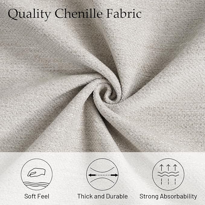 EASELAND 89" Modern Sofa Couch for Living Room, Chenille Sofa Couch with Wide Armrest,3 Seater Deep Seats Loveseat with Removable Cover Easy to Install(Beige)