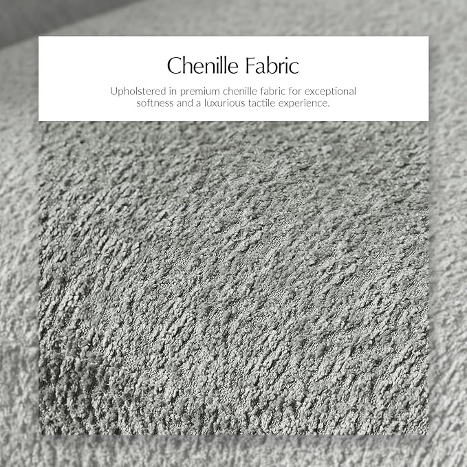 HULALA HOME Chenille Swivel Accent Chairs Set of 2, Fully Assembled, Comfy Upholstery Barrel Armchair with Sturdy Solid Wood Base, Grey