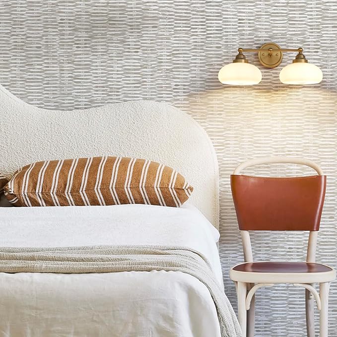 Vintage 2-Lights Sconces Wall Lighting with Milk White Glass Shade, Double Arm Wall Lamp Fixture for Living Room Dining Room Bedroom Hallway