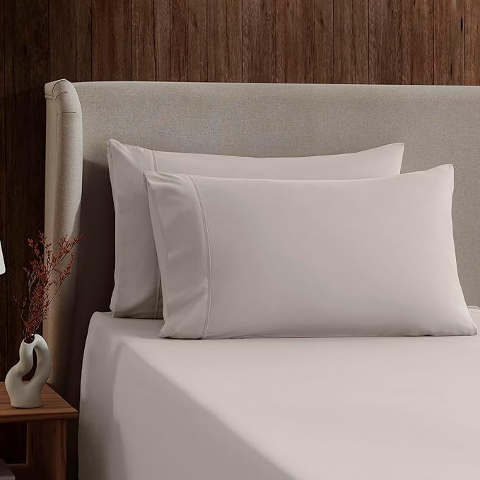 Nestl Full Sheet Set - Luxury 1800 Ultra-Soft Microfiber Full Bed Sheets - Double Brushed - Deep Pockets - Easy Fit - 4 Piece Set - Bedding Sheets & Pillowcases (Full, Linen)