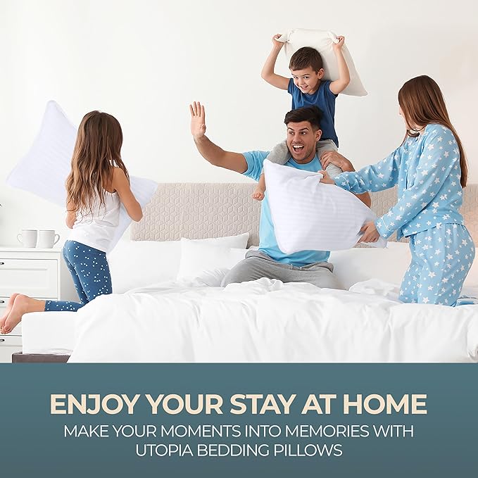 Utopia Bedding Bed Pillows for Sleeping King Size (White), Set of 4, Cooling Hotel Quality, for Back, Stomach or Side Sleepers