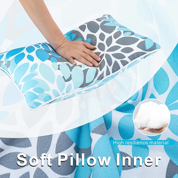 Outdoor Lumbar Pillows - Decorative Pillows with Insert Included Set of 2 Outdoor Pillows for Patio Furniture 12x20 Inch