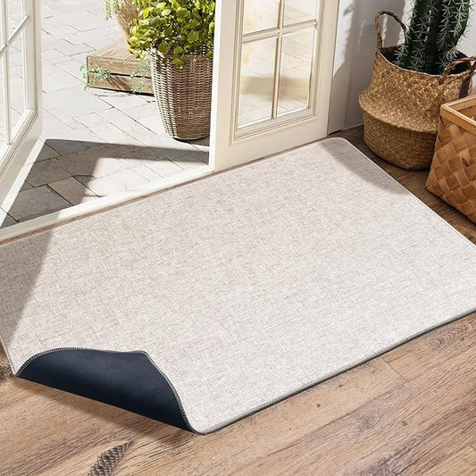 Yancorp 2.6'X4' Ultra Thin Big Bathroom Rugs,Low Profile Bath Mat Non Slip Fit Under Door Absorbent Shower Rug Washable Large Indoor Door Mat