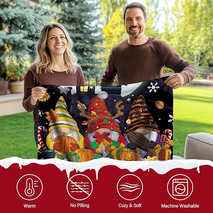 Halloween Blanket, Halloween Throw Blanket for Sofa Couch Room Bed, Xmas Gifts for Women Men Daughter Son Kids, Gifts for Thanksgiving, Pumpkin Gift, 50"x60"